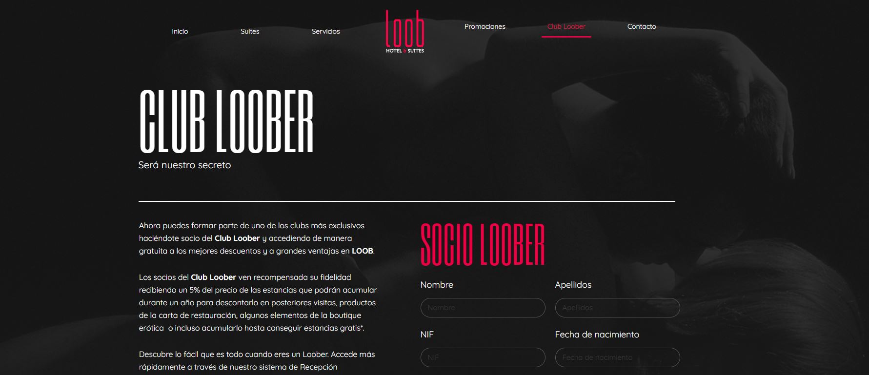 Ejemplo diseño web para hoteles - Hotel Loob